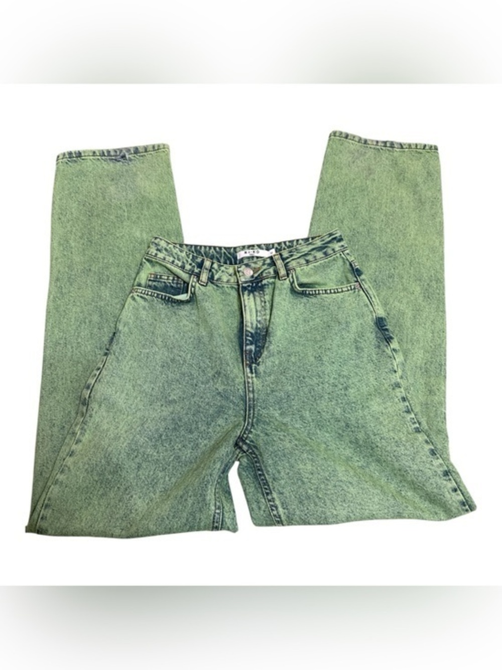 NA-KD Light Green Wide High Waist Jeans Size 32